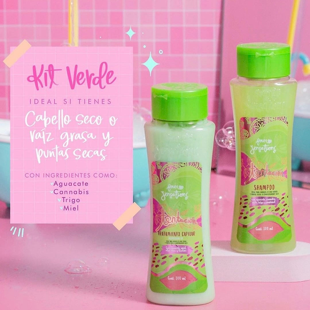 Kit Verde Shampoo y Tratamiento Capilar